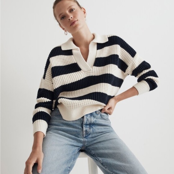Madewell Sweaters - Madewell Waffle-Knit Henley Sweater